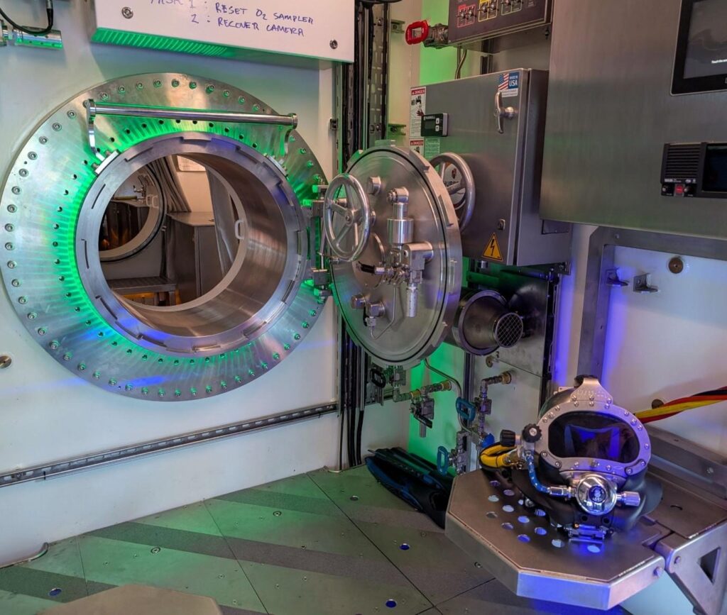 Vanguard subsea human habitat from the outside door.